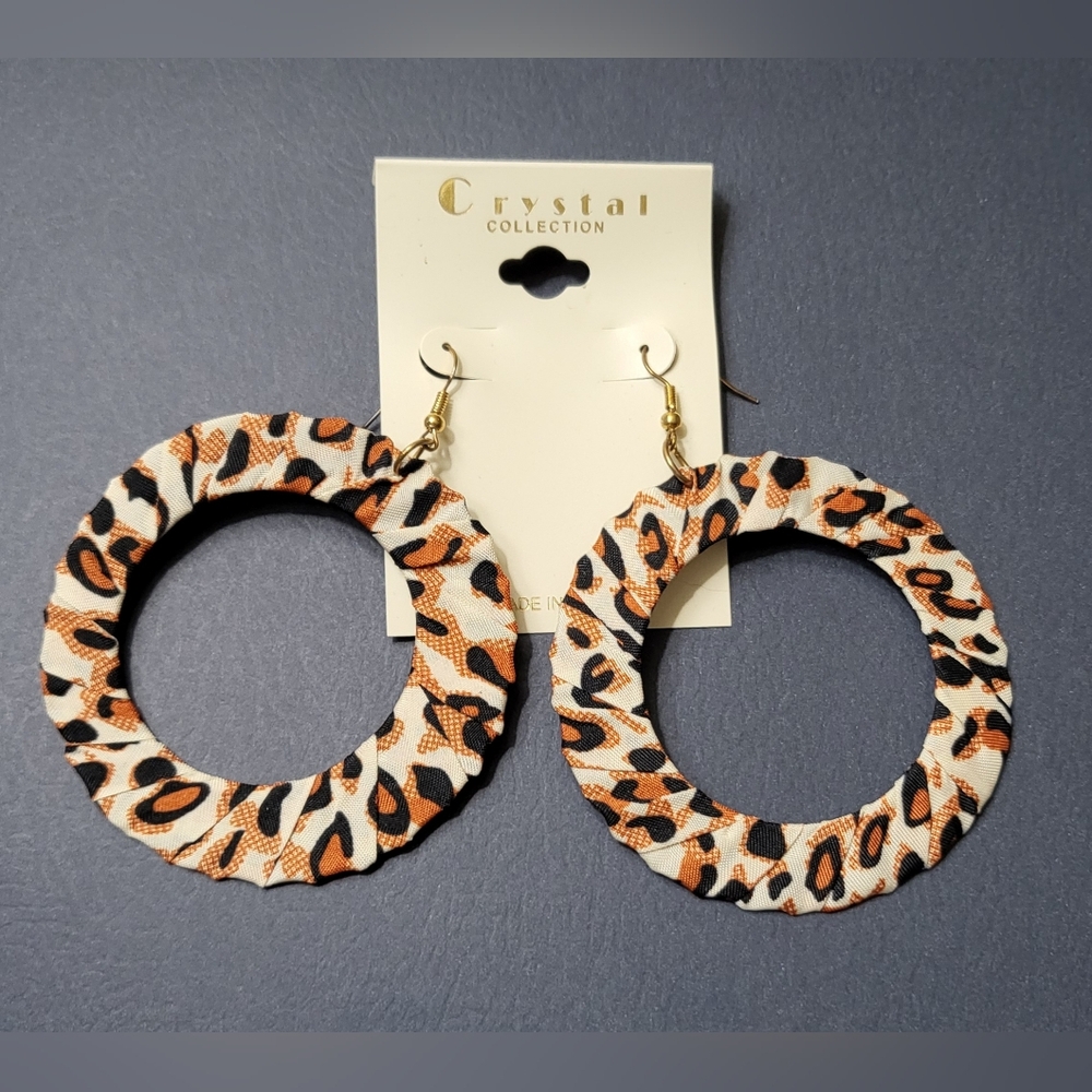 Earrings Leopard Print Hoop